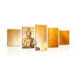 5 részes kép Budha szobor lótusz virágon