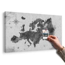 Parafa kép retro Európa térképe fekete fehérben