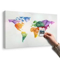 Parafa kép színes világ térkép origami stílusban