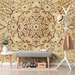 Öntapadó tapéta arany etnikus Mandala