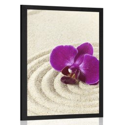 Poszter Zen kert lila orchideával