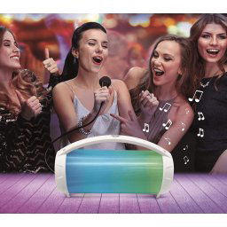 Világító szivárványos bluetooth hangszóró mikrofonnal