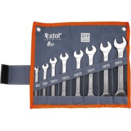 8 darabos villáskulcs készlet vászon tartóban (6-22 mm)