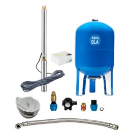 Házi vízmű búvárszivattyúval Omnigena AQUA ST 3T-23 / 50L - RTS homokálló kút szivattyú öntözéshez