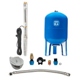 Házi vízmű búvárszivattyúval IBO 3 SDM24 / 50l - RTS homoktűrő mélykúti szivattyú és hidrofor tartály