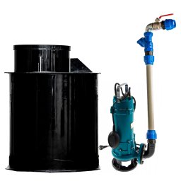 Szivattyús csatornaakna JUMBO 1300x1000 ZWQ 1500 darálós szennyvízszivattyúval, 230V, 1.5 kW