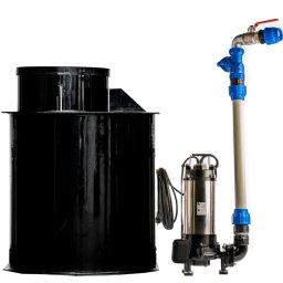 Szivattyús szennyvízakna KOMPAKT 1300x1200 IBO KRAKEN 1800 darálós szivattyúval, 1.8 kW, 230V