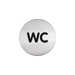 Piktogram, információs tábla, átmérő 83mm, WC Durable ezüst