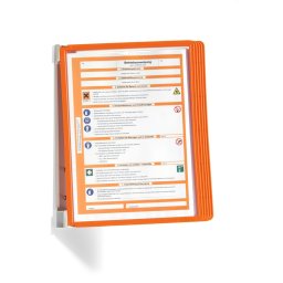 Bemutatótábla tartó, fali, 5 db táblával, Durable Vario® Wall 5, narancssárga