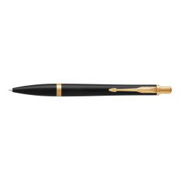 Golyóstoll matt fekete test, arany klipsz 1931576 Parker Royal Urban, írásszín kék