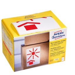 Etikett címke, piktogram Hűvős helyen tartandó! 74 x100mm,tekercses, 200 címke/doboz, Avery piros