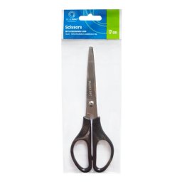 Olló 17cm, műanyag fekete nyél hegyes penge Bluering®