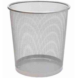 Fémhálós papírkosár 20 liter 29,5x33cm, nagy Bluering® ezüst