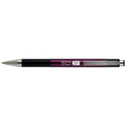 Golyóstoll 0,7mm, metál mályva test, Zebra F-301A, írásszín kék