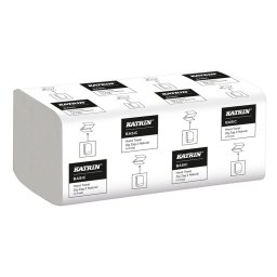 Kéztörlő 2 rétegű V hajtogatott 200 lap/csomag 23 x 22,4 cm 20 csomag/karton Basic Handypack Katrin_35564 fehér