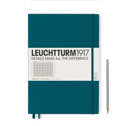 Notesz A4, négyzetrácsos master slim Leuchtturm északi kék