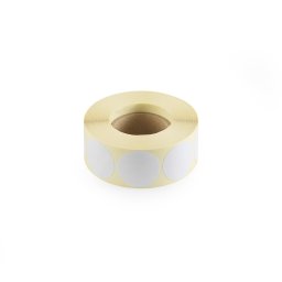 Etikett címke, 30mm, körcímke tekercses, 1000 címke/tekercs fehér