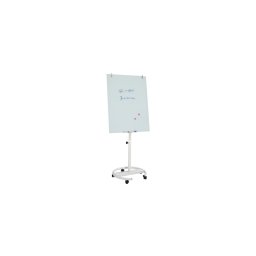Flipchart üvegtábla 70x100cm, üvegfelület alukeretes kerekített sarkokkal görgős gurítható