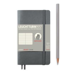 Notesz A6, soft composit vonalas pocket Leuchtturm szürke