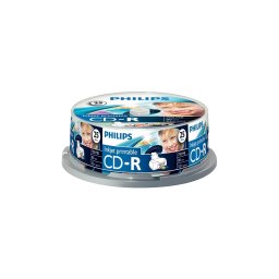 CD-R80 IW nyomtatható 25 db-os Cake Box Philips