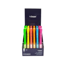 Golyóstoll nyomógombos 0,7mm, Vinson Fashion C4 vegyes élénk színek