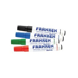 Táblamarker készlet, 1-3mm, kerek, antibakteriális mágneses, Z1703 Franken 4 klf. Szín