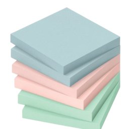 Jegyzettömb öntapadó, 75x75mm, 6 x100lap, Info Notes, pasztell mix, kék, zöld, rózsa