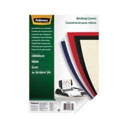 Hátlap, A4, 250 g, fényes, Fellowes® ChromoLux, 100 db/csomag, zöld