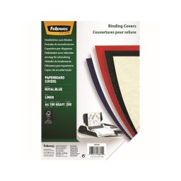 Hátlap, A4, 250 g, vászonhatású, Fellowes® Linen, 100 db/csomag, királykék