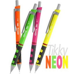 Nyomósirón, 0,5mm, neon sárga test, Rotring Tikky
