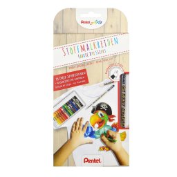 Textilkréta készlet 15db-os + 1 db textilre író zseléstoll díszdobozban Pentel