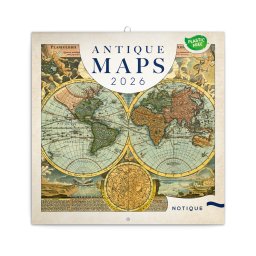 Falinaptár képes lemeznaptár 300x300mm, Antique Maps Realsystem 2026.