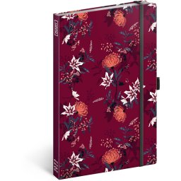 Heti keménytáblás zsebnaptár leszorító gumiszalaggal Flowers 130x210mm, Realsystem 2022.