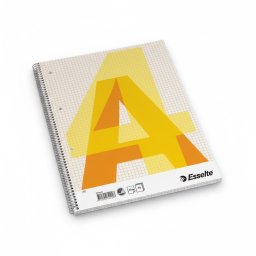 Spirálfüzet A4, 70lap perforált lyukasztott kockás Esselte