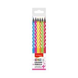 Színes ceruza készlet háromszögletű, fekete belsővel Keyroad Neon 6 klf. neon szín