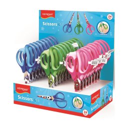 Olló 15 cm hegyes fejű 24 db/display Keyroad Tattoo vegyes színek