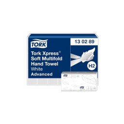 Kéztörlő 2 rétegű Z hajtogatott 180 lap/csomag 21,3 x 24 cm 21 csomag/karton Advanced Soft Xpress® H2 Tork_130289 fehér