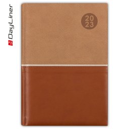 Határidőnapló Fifty A5 heti fehér lapokkal Barna Dayliner 2023.