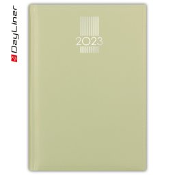 Határidőnapló MyPastel A5 heti krémszínű lapokkal Világoszöld Dayliner 2024.