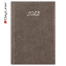 Határidőnapló Rebel A5 napi krémszínű lapokkal Szürke Dayliner 2024.