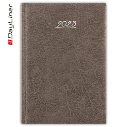 Határidőnapló Rebel B5 heti krémszínű lapokkal Szürke Dayliner 2024.