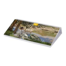 Asztali naptár fehér lapokkal 320 × 150 mm Művészet világa fekvő karton hátlappal Dayliner 2024.