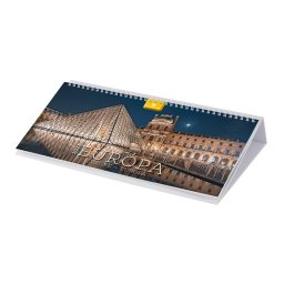 Asztali naptár fehér lapokkal 320 × 150 mm Európa fekvő karton hátlappal Dayliner 2024.