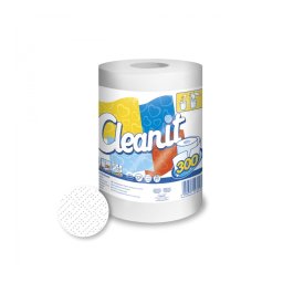 Papírtörlő konyhai 2 rétegű átmérő: 17,5 cm 300 lap/63 méter/tekercs 6 tekercs/karton Cleanit 300 Lucart_852347I fehér