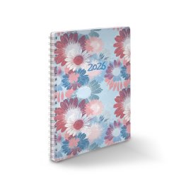 Határidőnapló spirálozott SP1 A/5, heti fehér lapokkal virágok Realsystem 2026.