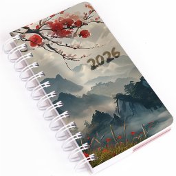 Zsebnaptár álló spirálozott SP5 napi fehér lapokkal japán Realsystem 2027.