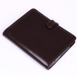 Gyűrűs kalendárium műbőr L méret 195x236 mm Realsystem barna