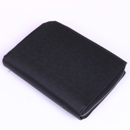 Gyűrűs kalendárium műbőr zipzárral záródó M méret 135x195 mm Realsystem fekete
