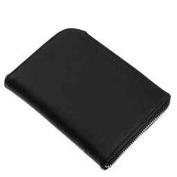 Gyűrűs kalendárium műbőr zipzárral záródó S méret 110x150 mm Realsystem fekete