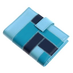 Gyűrűs kalendárium műbőr elemek speciális tűzéssel S méret 110x150 mm Realsystem kék